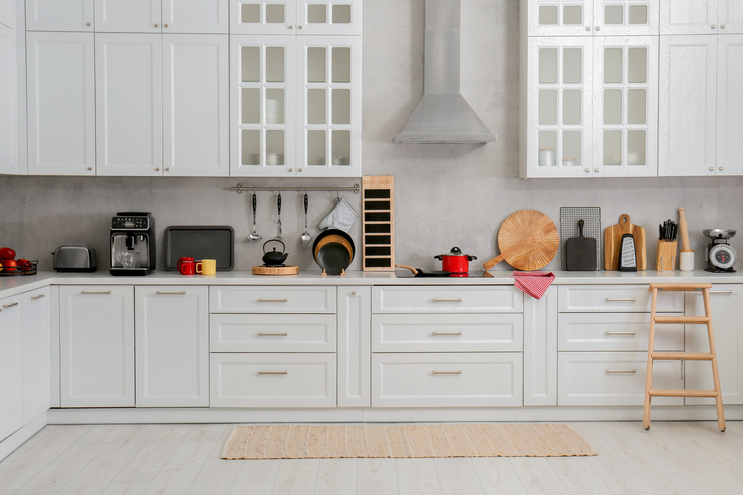 Beautiful kitchen interior with stylish modern furniture Beautiful kitchen interior with stylish modern furniture